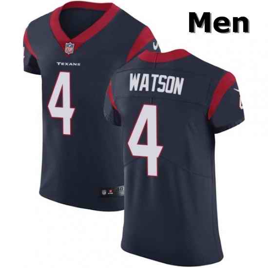 Men Nike Houston Texans 4 Deshaun Watson Navy Blue Team Color Vapor Untouchable Elite Player NFL Jersey